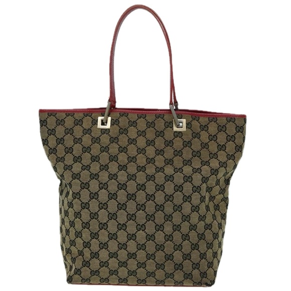 GUCCI GG Canvas Tote Bag Beige Gold 002 1098 Auth 94060 - Picture 2 of 16
